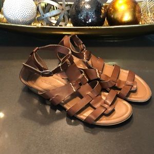Brown gladiator Caged Sandals